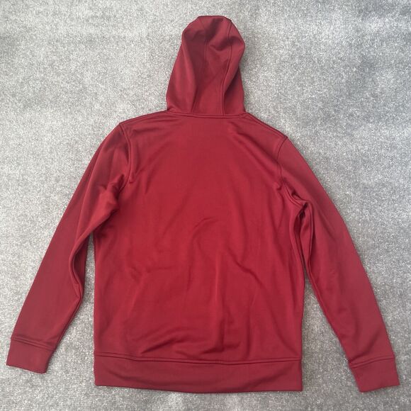 Under Armour Hoodie Mens Medium Red Hooded Pullover Sweatshirt Sweater Jumper - Picture 7 of 7